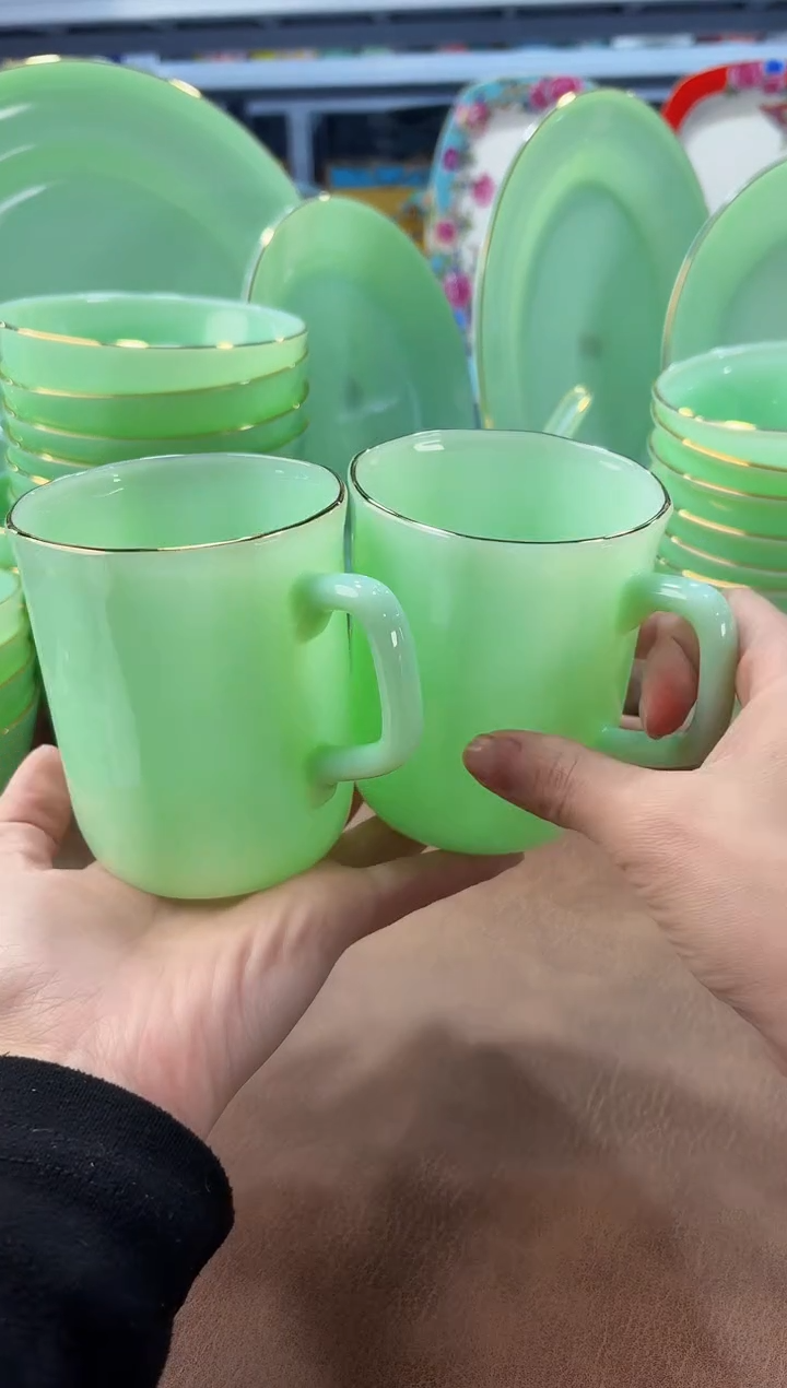 玉瓷 350cc玉瓷茶杯水杯2只景德镇  