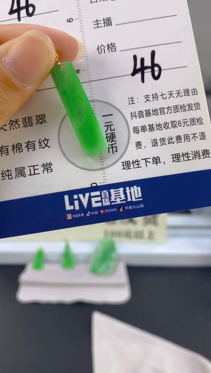 【闪购商品】翡翠颈饰18K金镶嵌天然A货翡翠