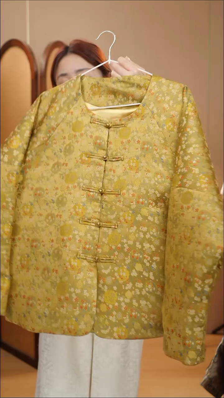 金色小花棒球服        