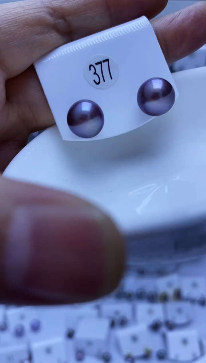 银S925镶嵌耳饰淡水珍珠377