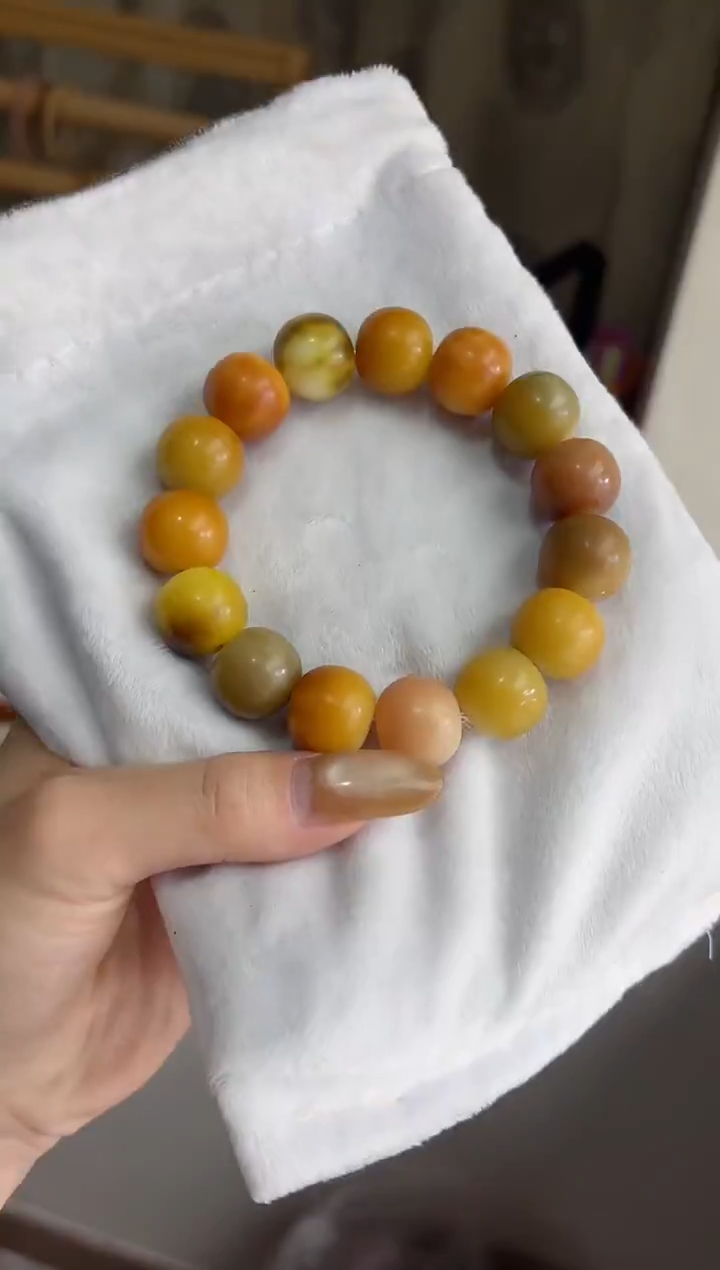 手串菩提根/象牙果沐n86柠檬黄油芝士干磨苹果14*16mm手串