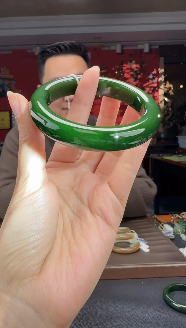 未镶嵌手镯和田玉碧玉正装手镯53-62