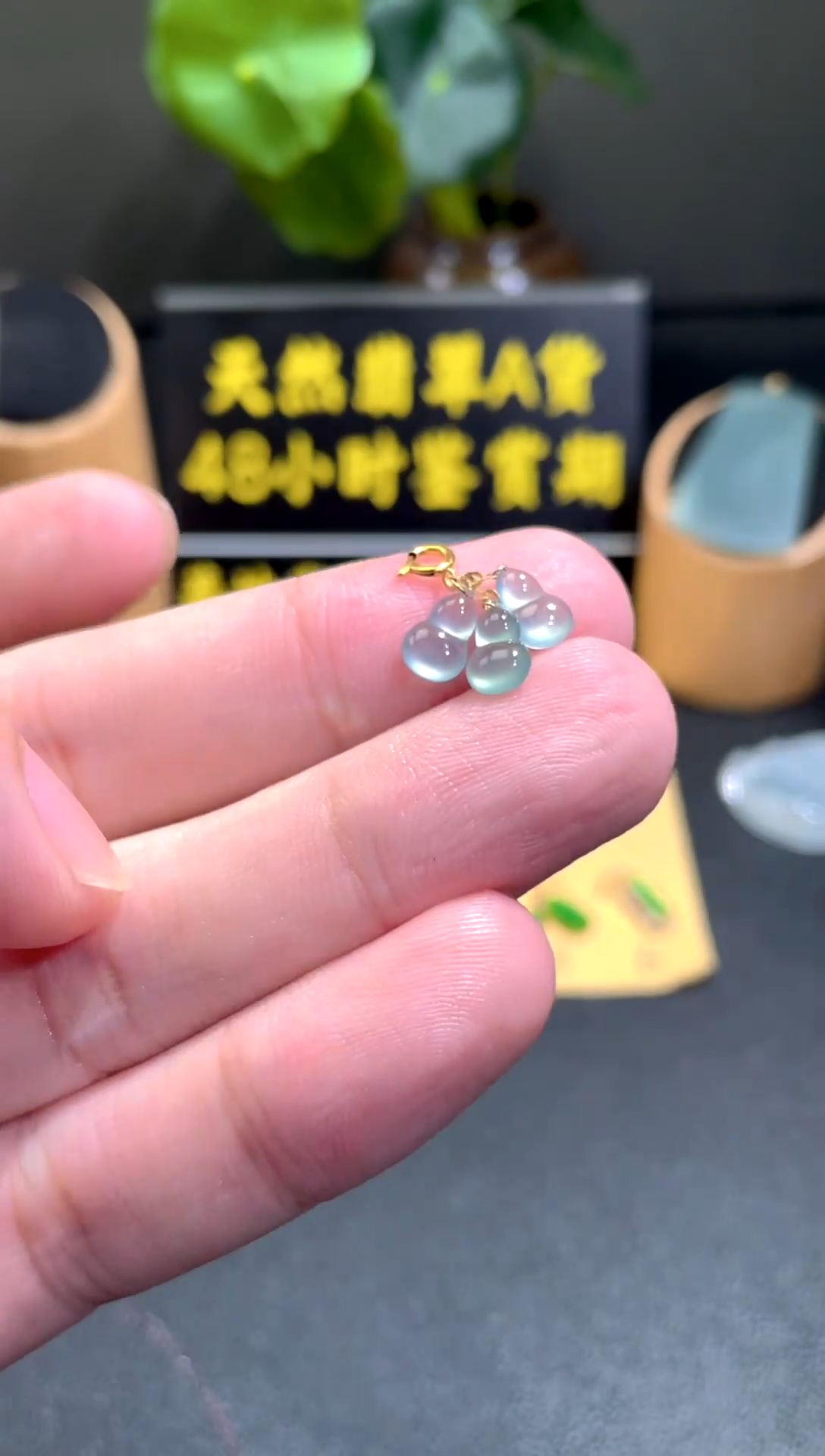 颈饰18K金镶嵌翡翠翡翠A货