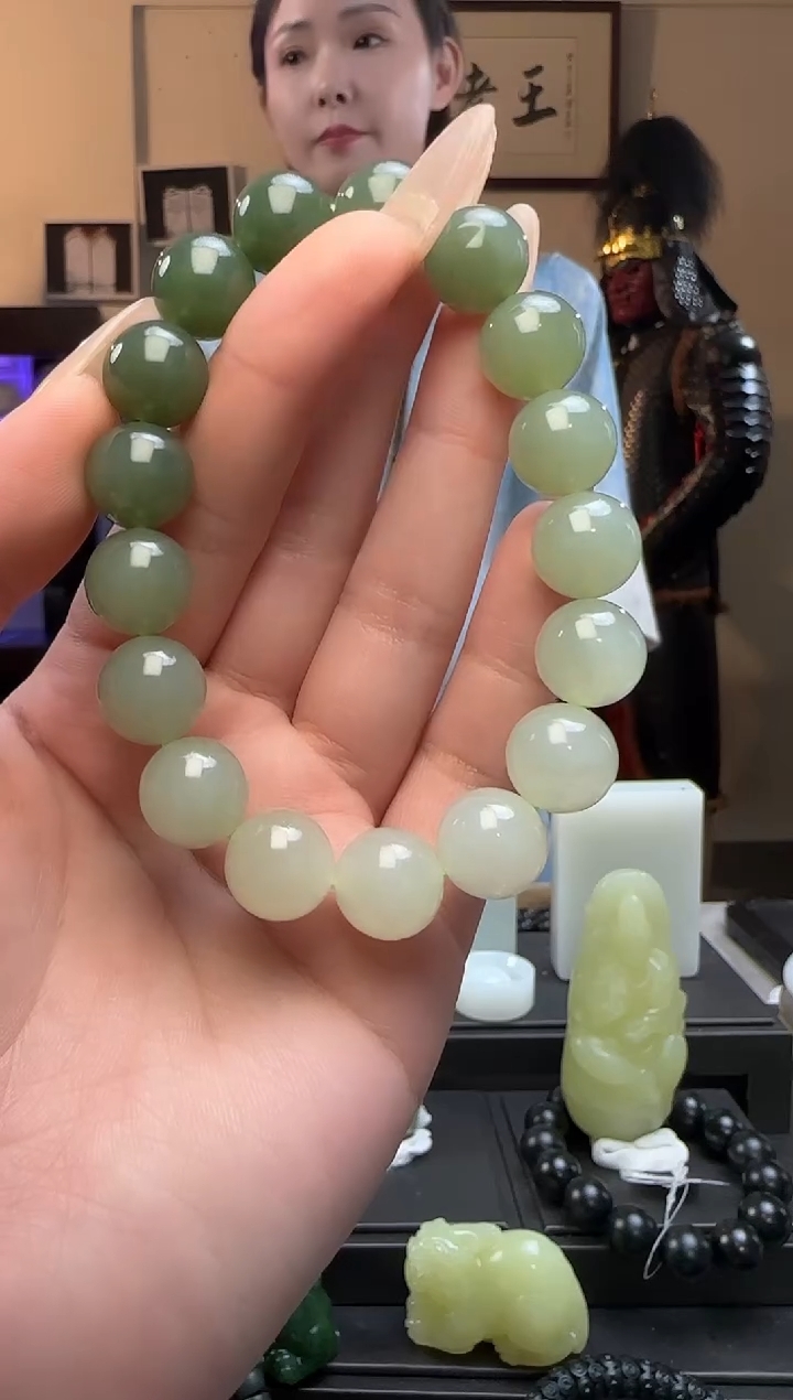 【闪购商品】和田玉晴水圆珠未镶嵌手串