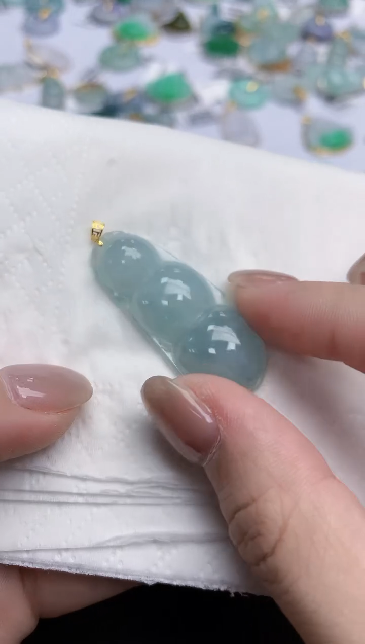 【闪购商品】翡翠颈饰18K金镶嵌天然缅甸翡翠A货