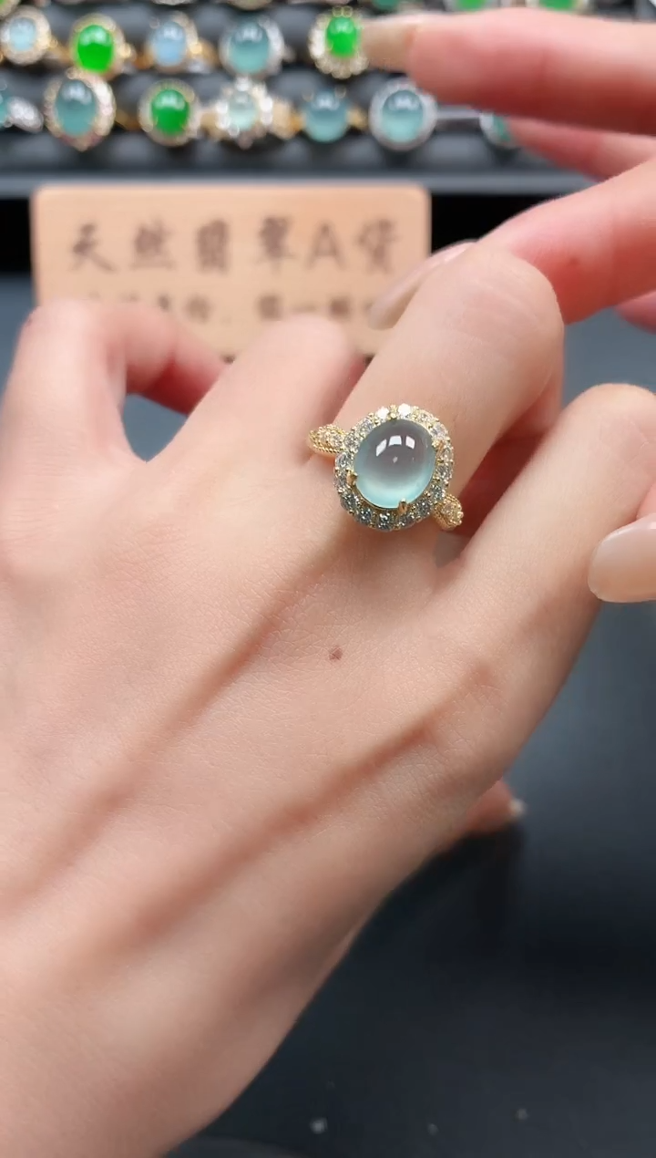 银S925镶嵌戒指翡翠1111