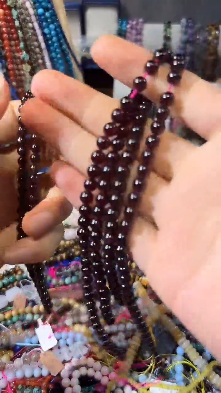 合金石英质玉珠宝奇石石榴石高货6mm