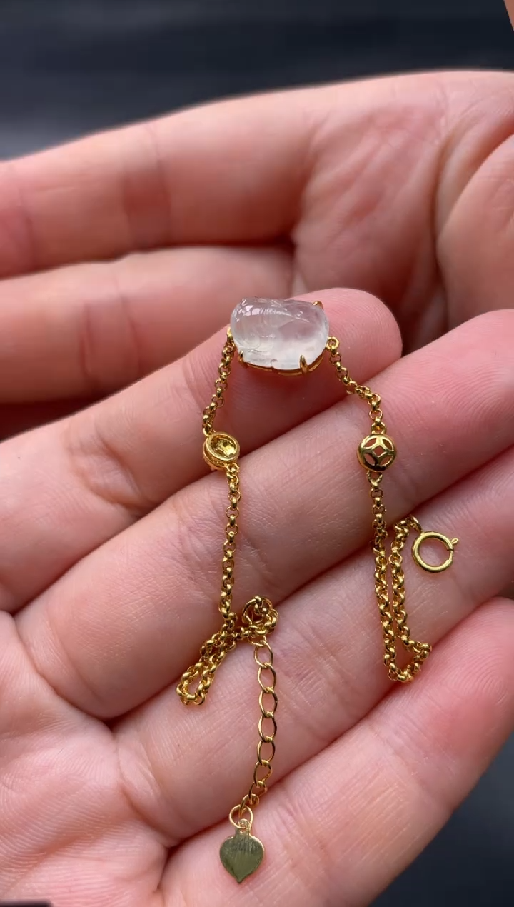 【闪购商品】翡翠手链18K金镶嵌46..........