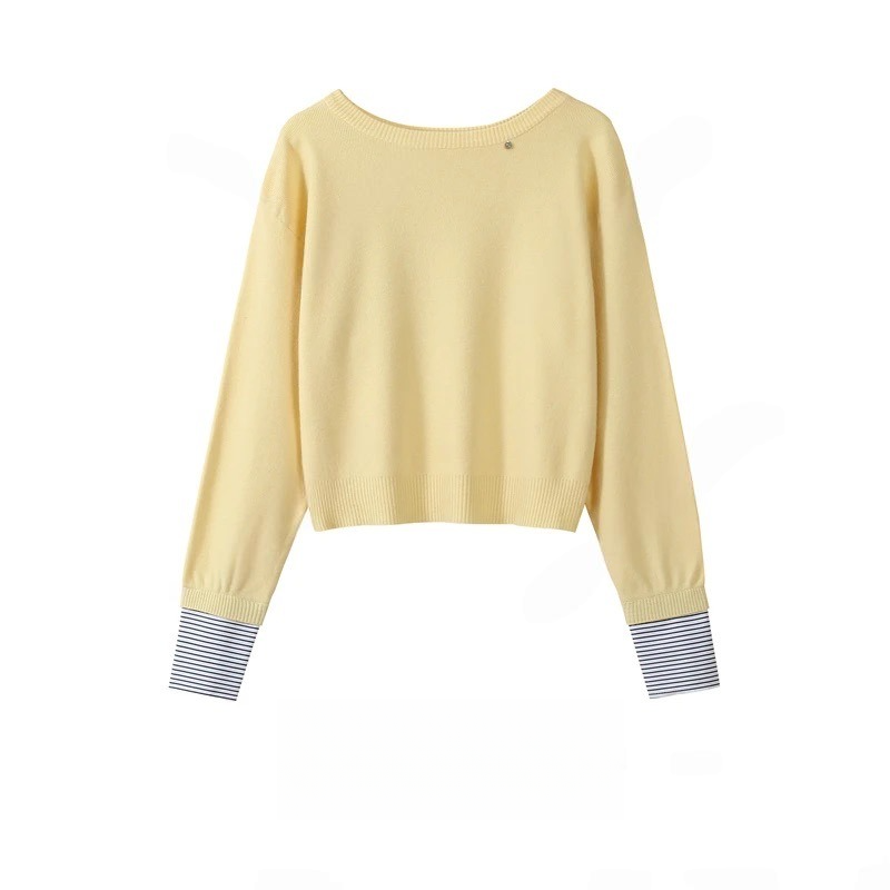 韩系圆领2026春秋新款针织打底衫小众设计感套头长袖女上衣H2-76