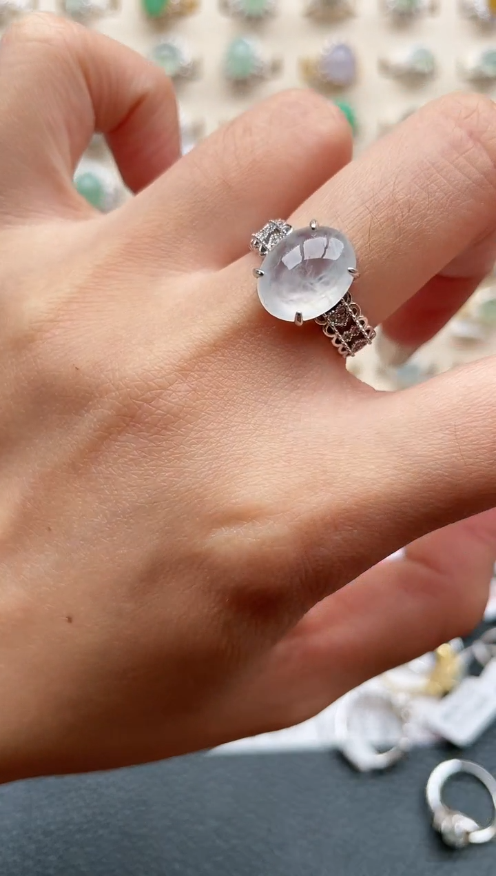 【闪购商品】翡翠戒指银S925镶嵌1111