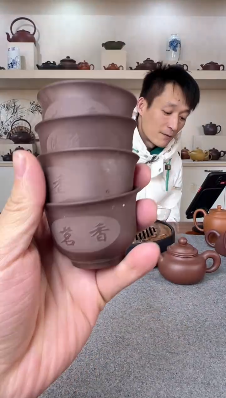 【闪购商品】紫砂茶壶四只紫砂杯 紫泥  半手工