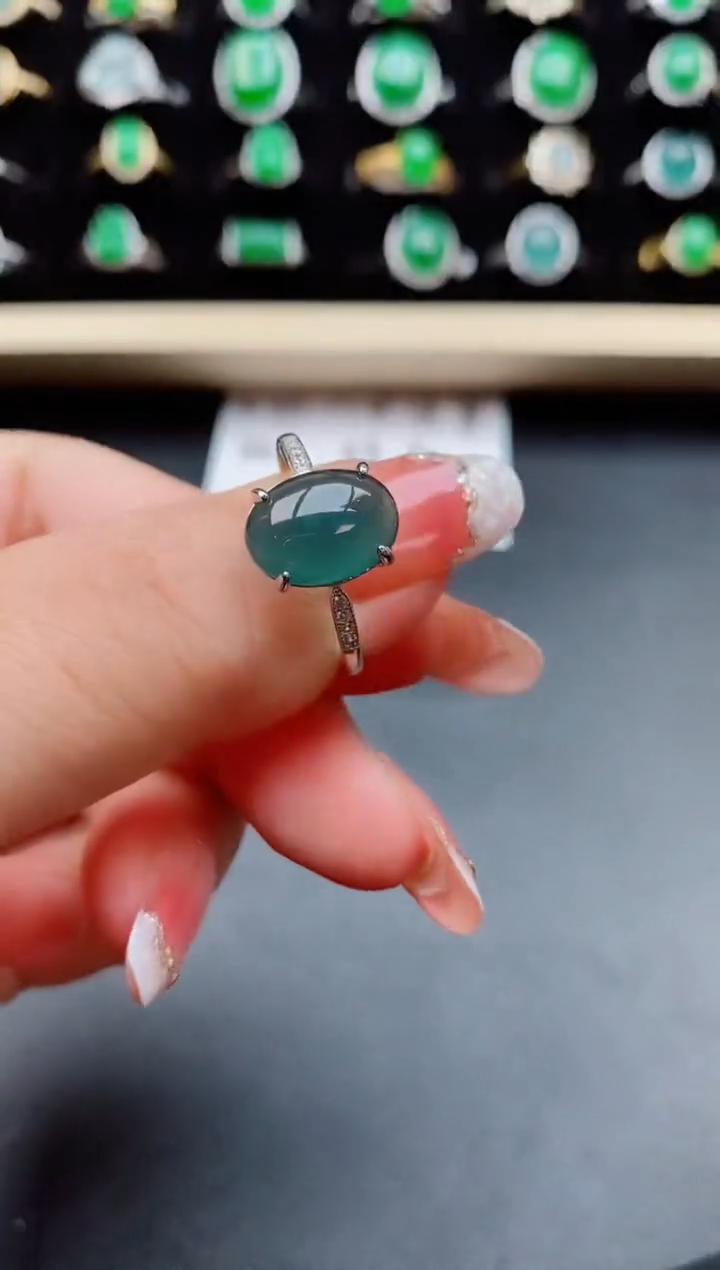 【闪购商品】翡翠戒指银S925镶嵌05800