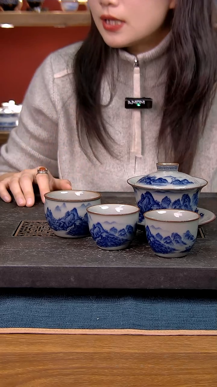 简装家用款4件套 老陶泥开片纹陶瓷茶具