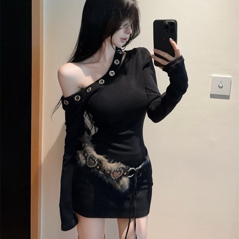 【孤品付款备注编号】显瘦纯欲甜酷辣妹气质百搭长袖内搭上衣修身