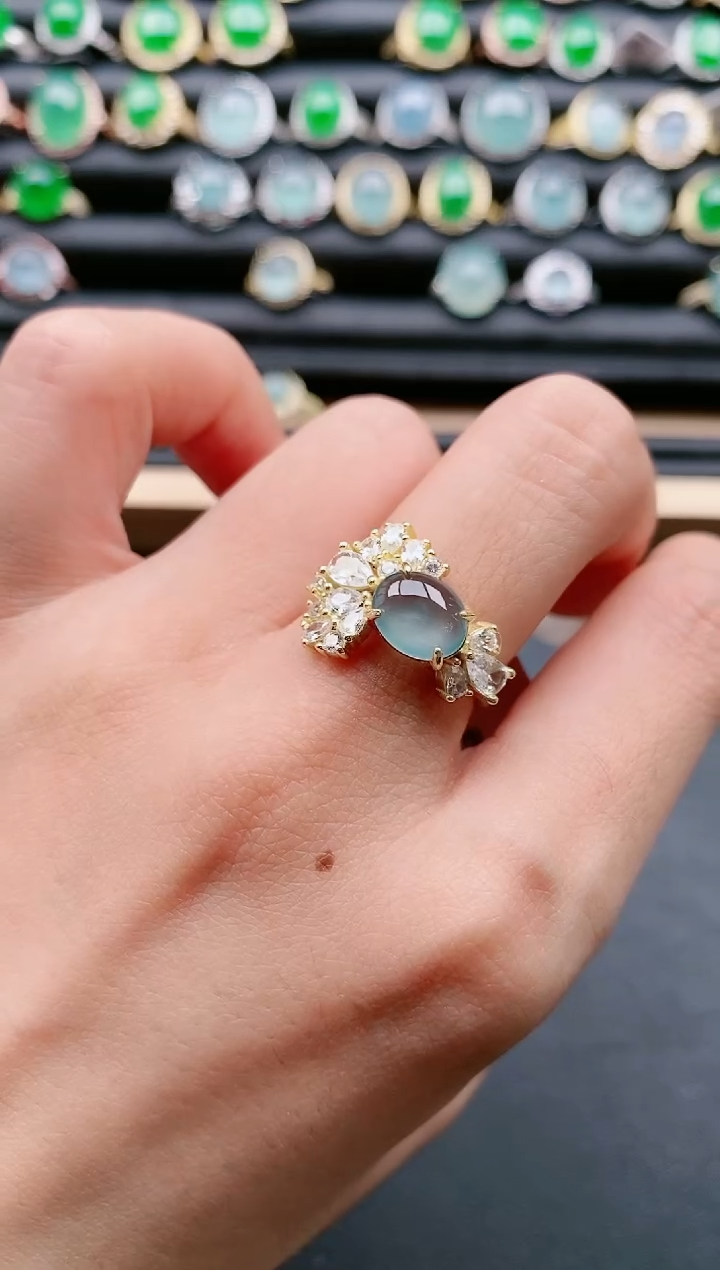 【闪购商品】翡翠戒指银S925镶嵌11111