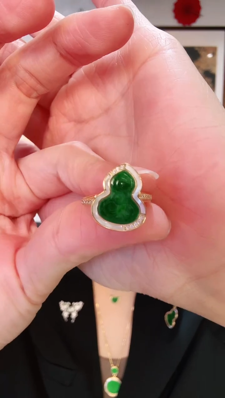 【闪购商品】翡翠戒指银S925镶嵌戒指