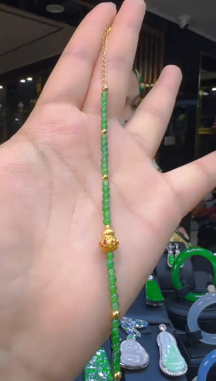 银S925镶嵌手链翡翠108(多样性发货发其一)