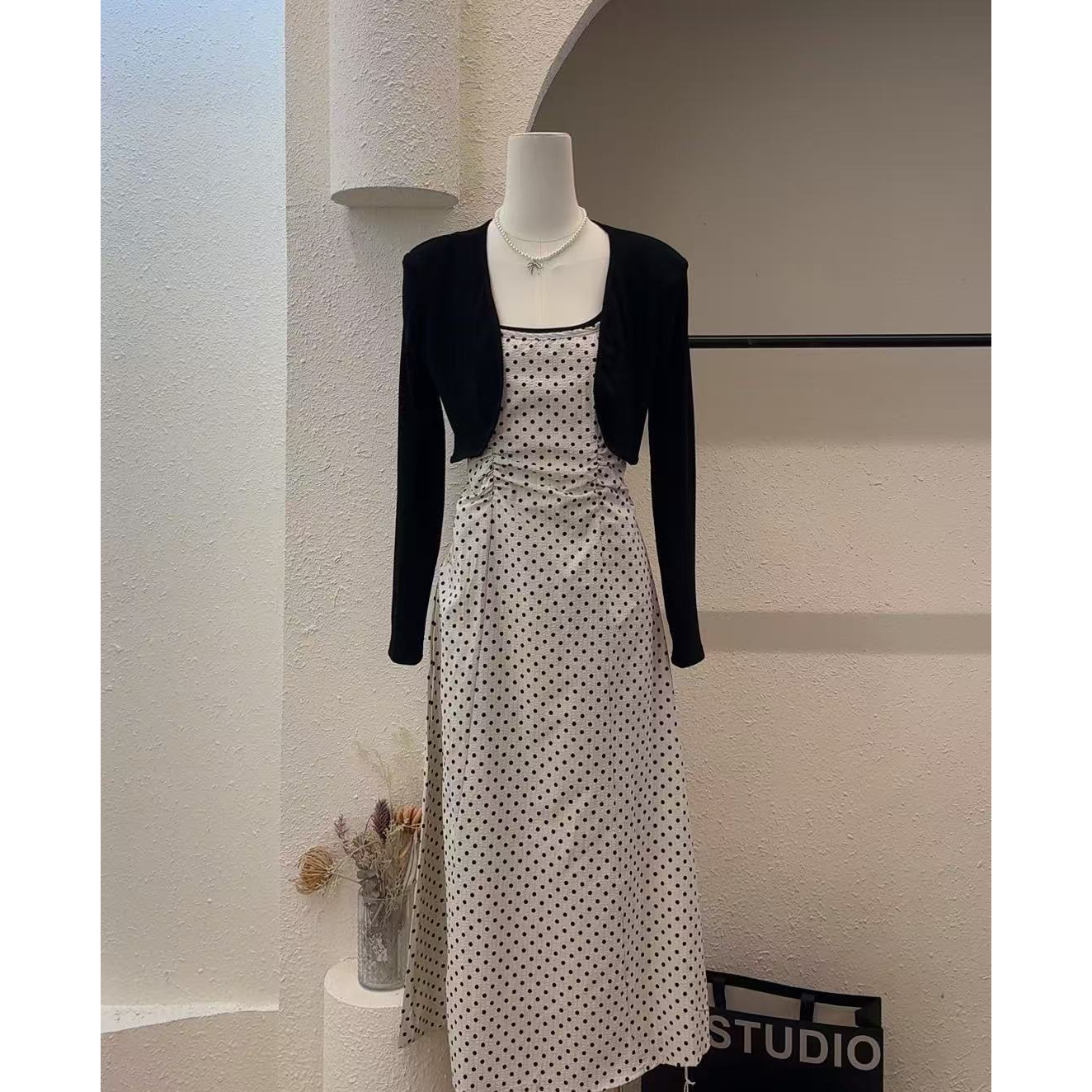 【苏兰文】显瘦百搭两件套连衣裙-835