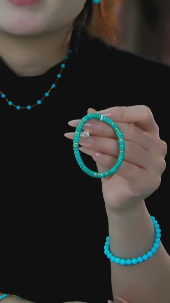 【闪购商品】绿松石手链银S925镶嵌发货一件