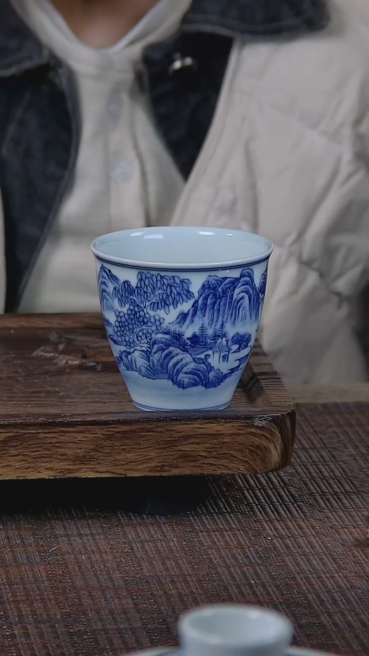 【闪购商品】折葵非器手工手绘山水握手杯