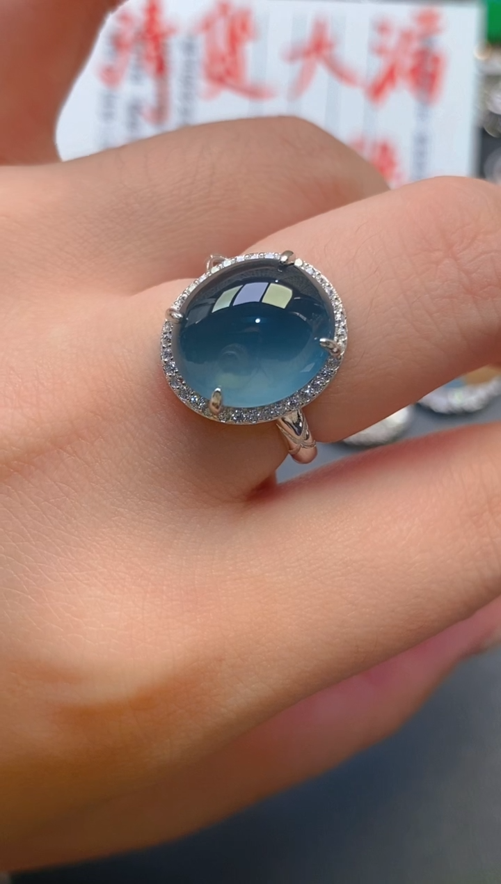 【闪购商品】翡翠耳饰银S925镶嵌天然A货翡翠1