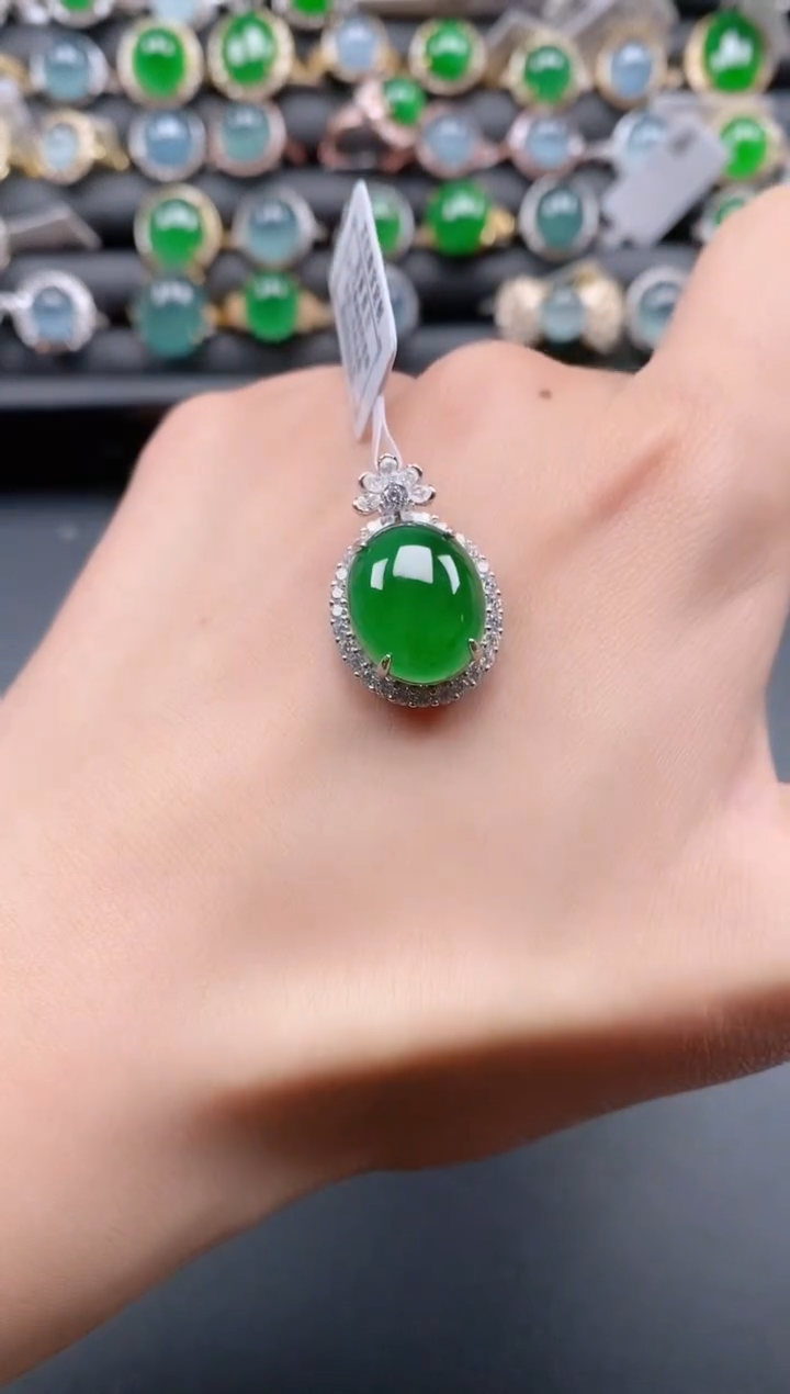 银S925镶嵌戒指翡翠111