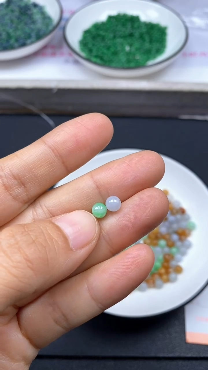 颈饰未镶嵌翡翠雪欣散珠定制diy