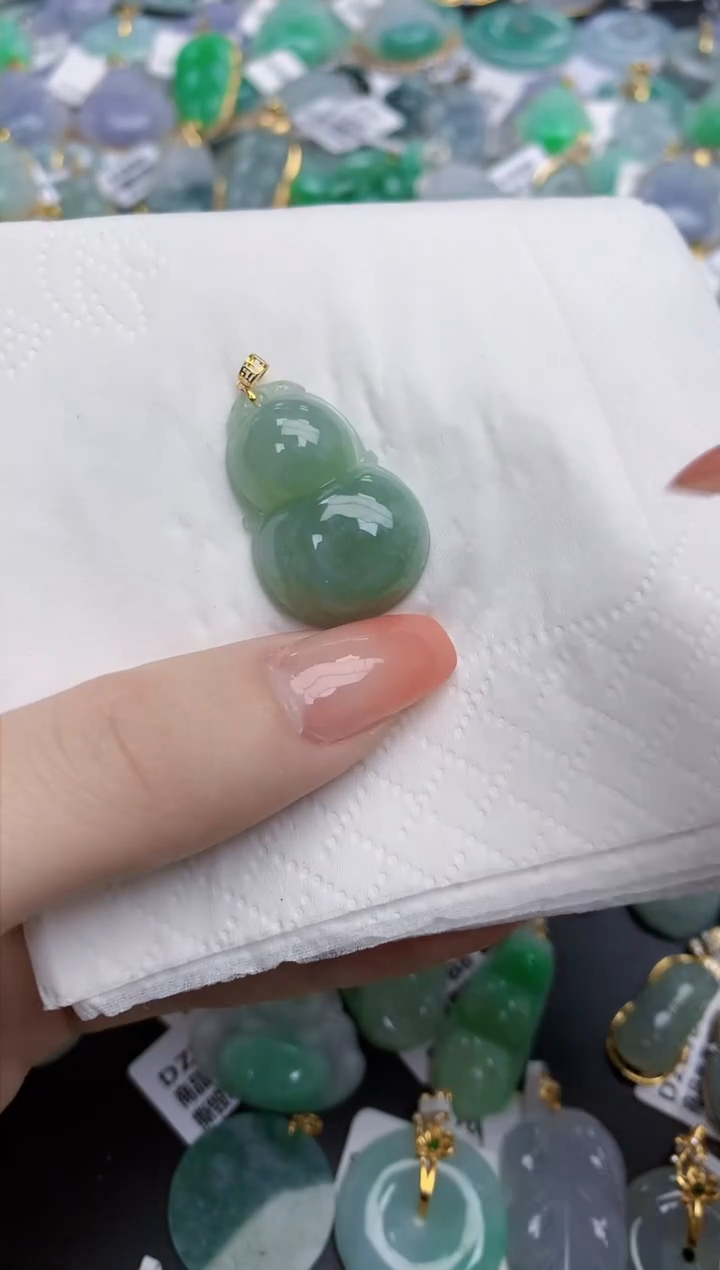 【闪购商品】翡翠颈饰18K金镶嵌天然缅甸翡翠A货