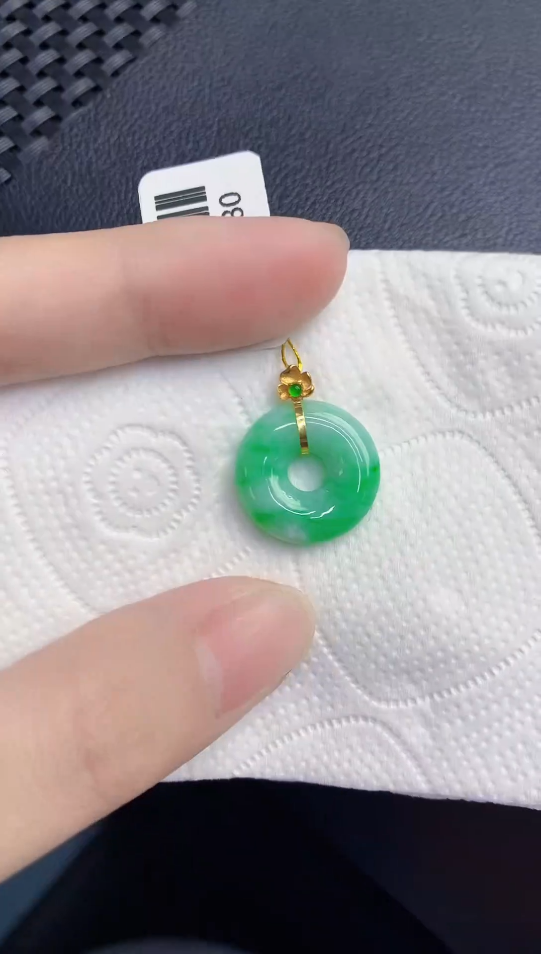颈饰18K金镶嵌翡翠天然翡翠缅甸A货