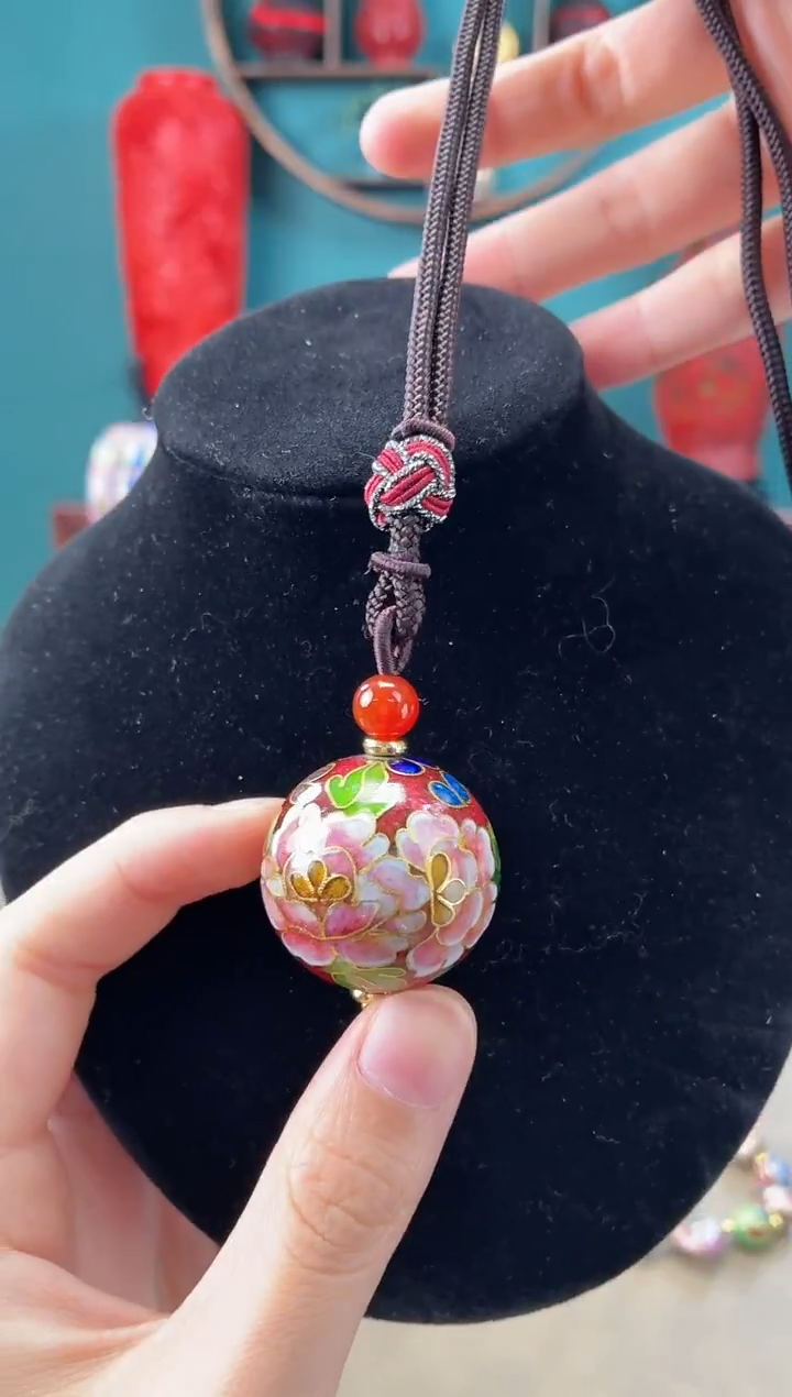 非遗 景泰蓝3.0大珠 砖红