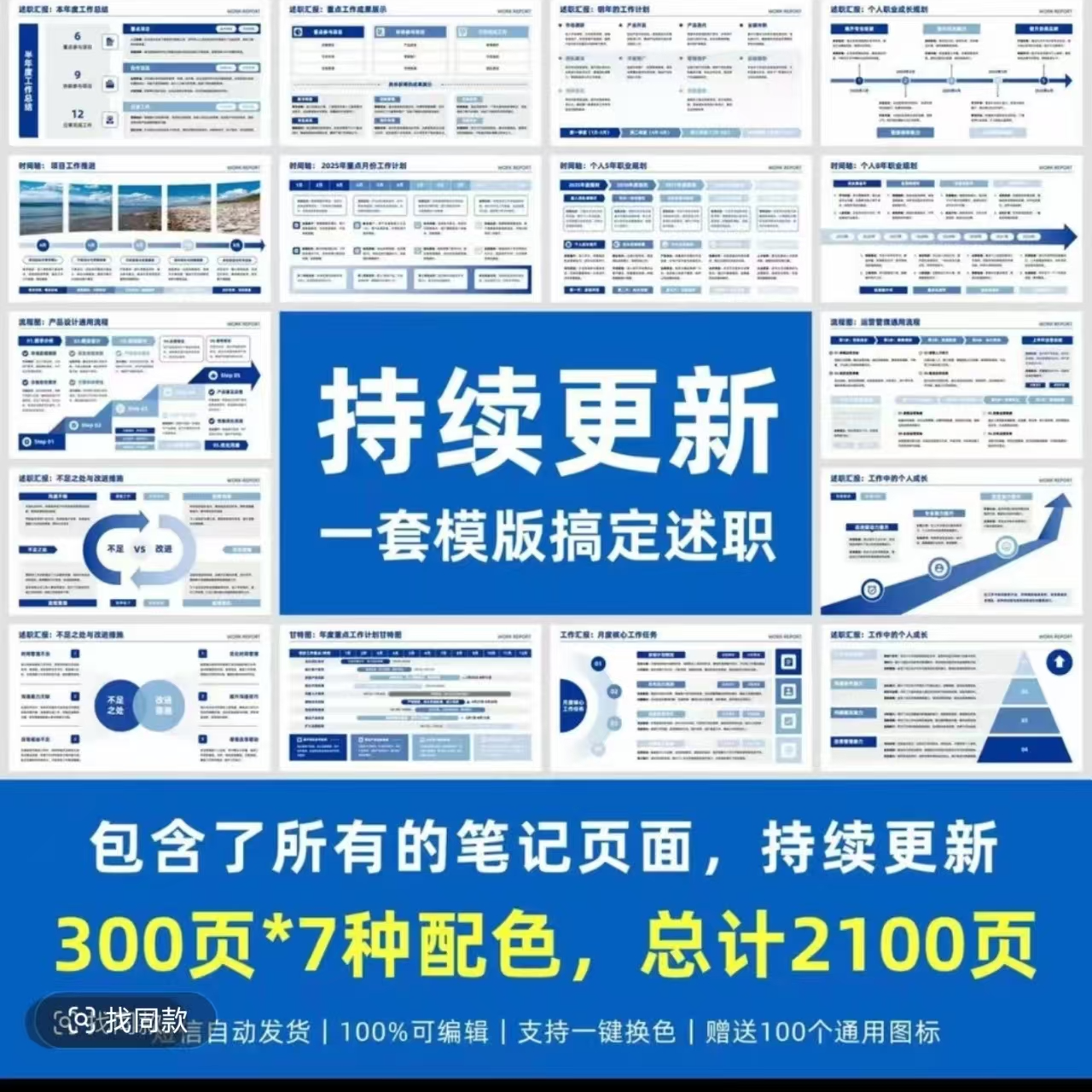 300页领导喜欢的PPT模版高级逻辑图数据图流程图述职报告