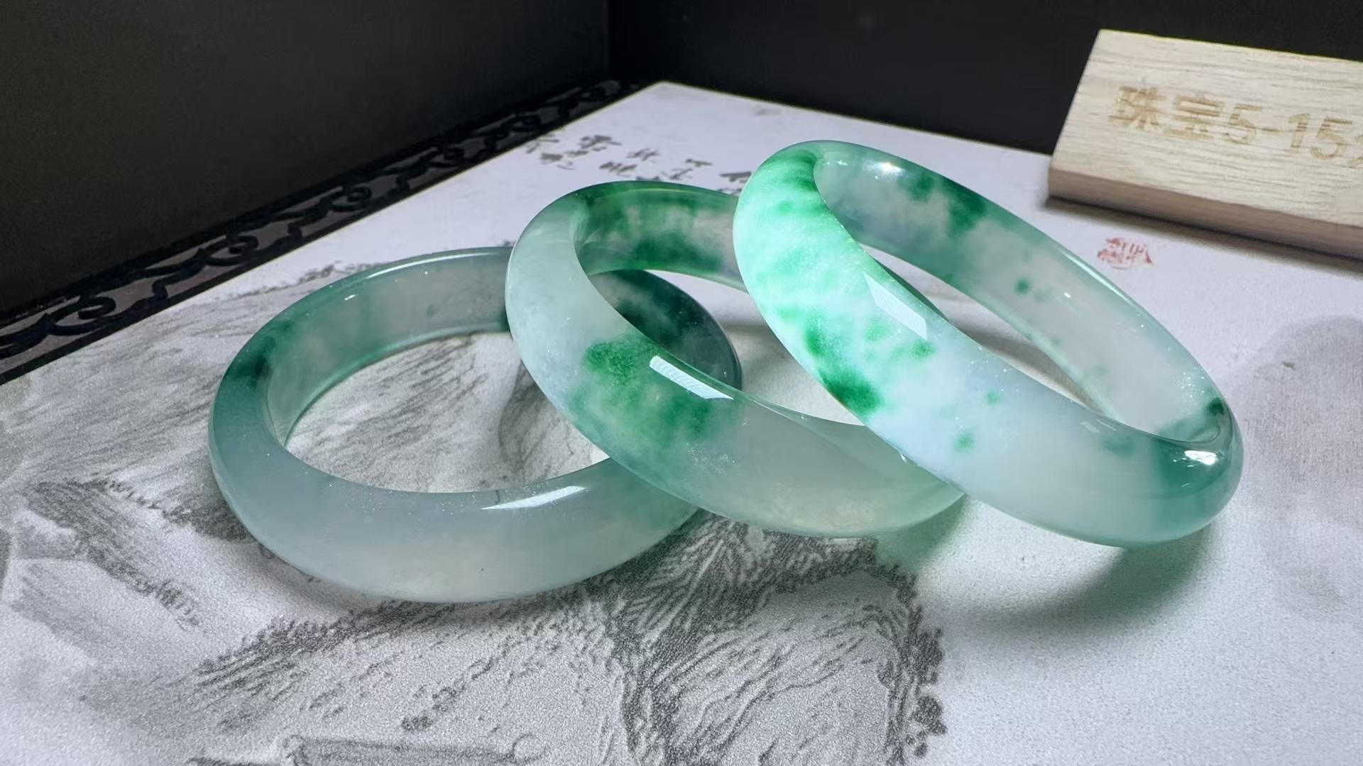 C3853【任会长珠宝】水墨丹青 石英质玉手镯-多样性只发一件