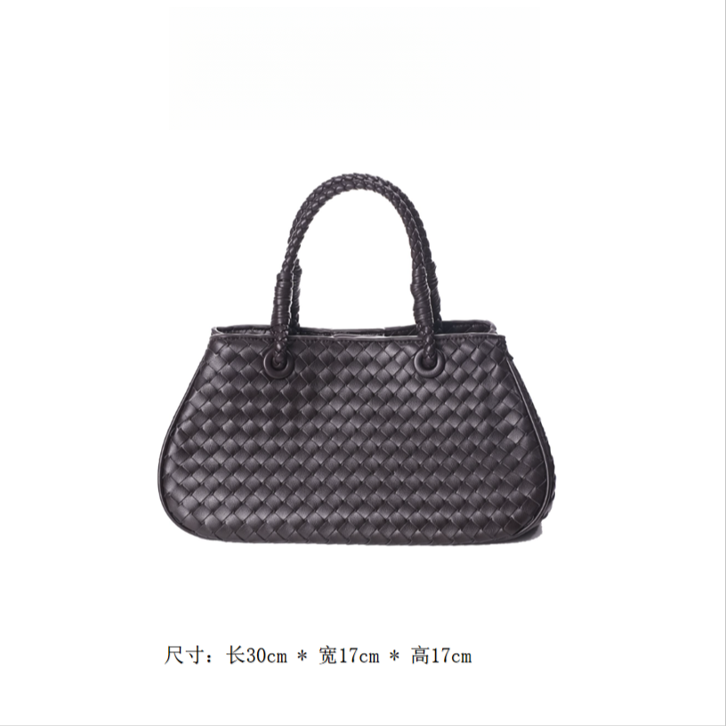 【Tian Yi渠道货】单肩编织手工手提包菱格小香风BV8195-哈瓦那色