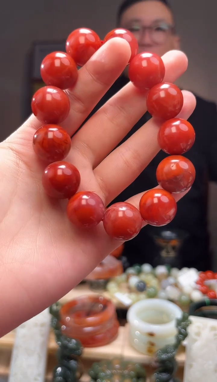 颈饰未镶嵌南红玛瑙手串17+
