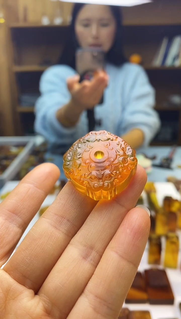 琥珀颈饰未镶嵌SN89-18（四方来财）