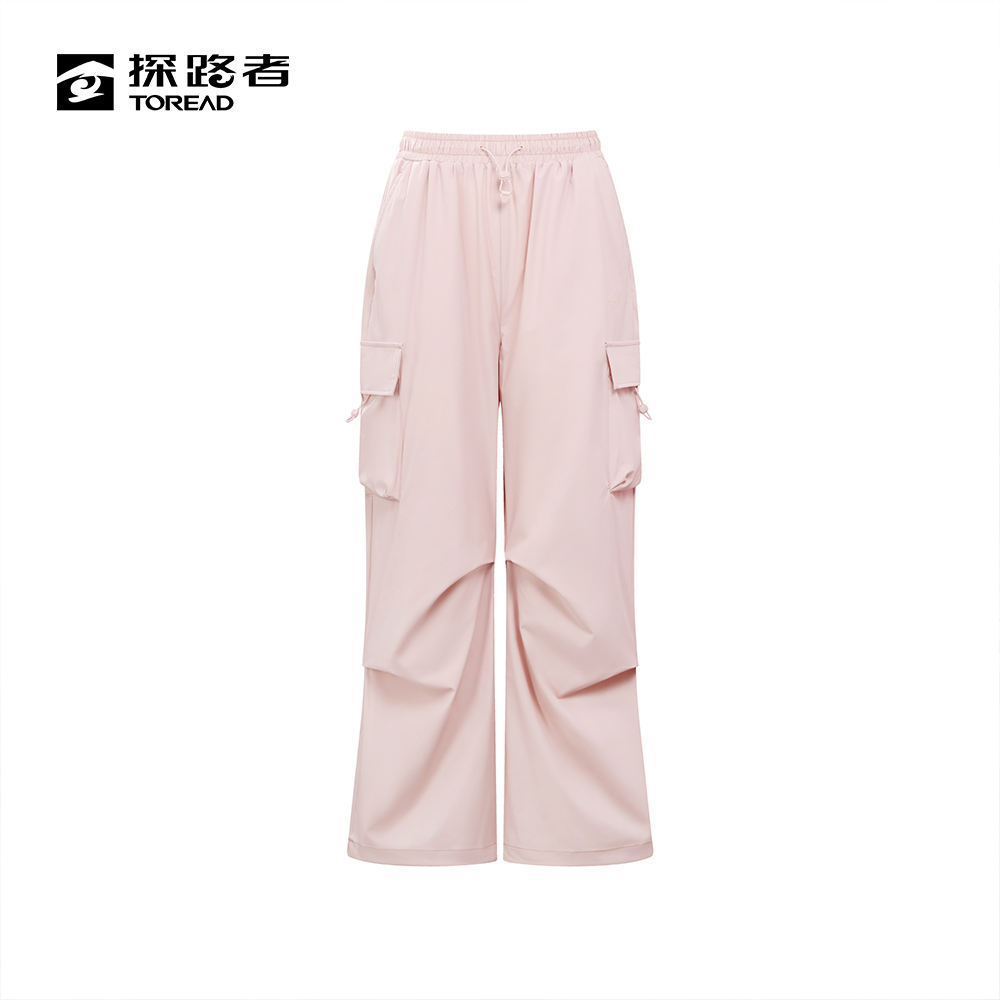探路者伞兵裤运动徒步登山男2025年新款户外防风粉色工装裤女
