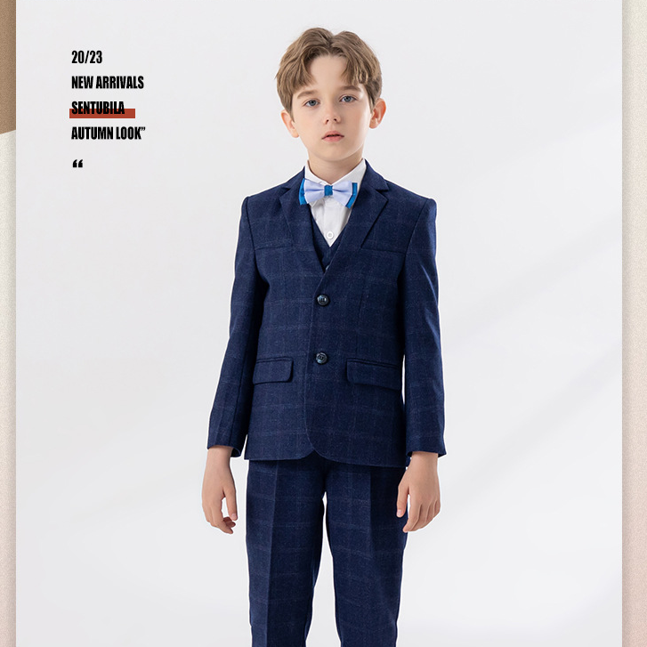 新款儿童西装套装英伦风男童花童宝宝生日周岁礼服主持钢琴演出服