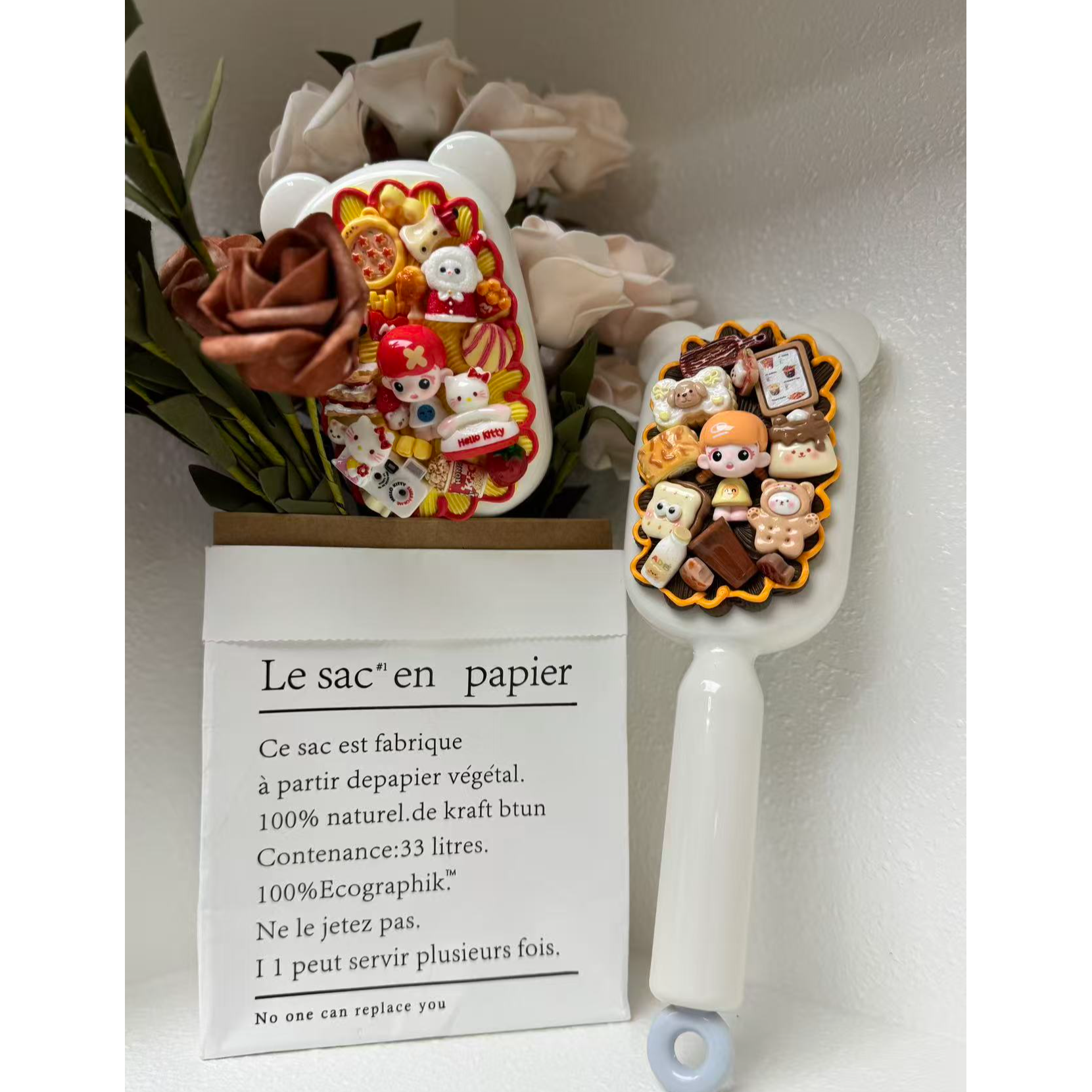 奶油胶diy萌粒手持气垫梳