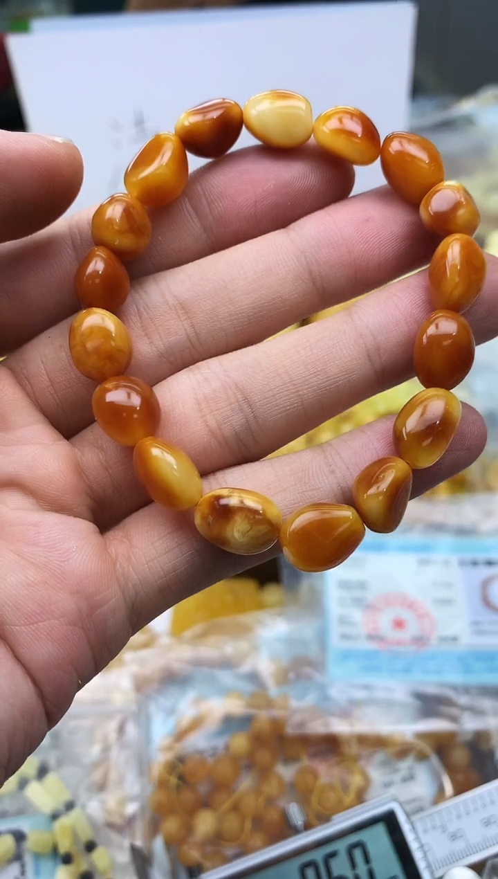 裸石蜜蜡未镶嵌手串卡10