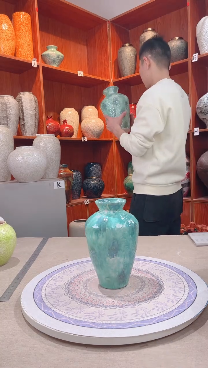 【闪购商品】瓶彩陶三件套中号 陶瓷花瓶 无花