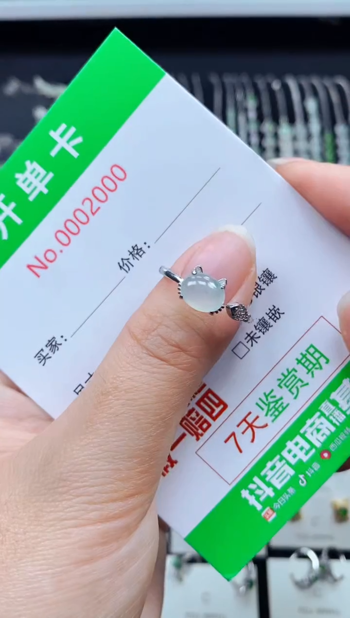 【闪购商品】翡翠戒指银S925镶嵌2000