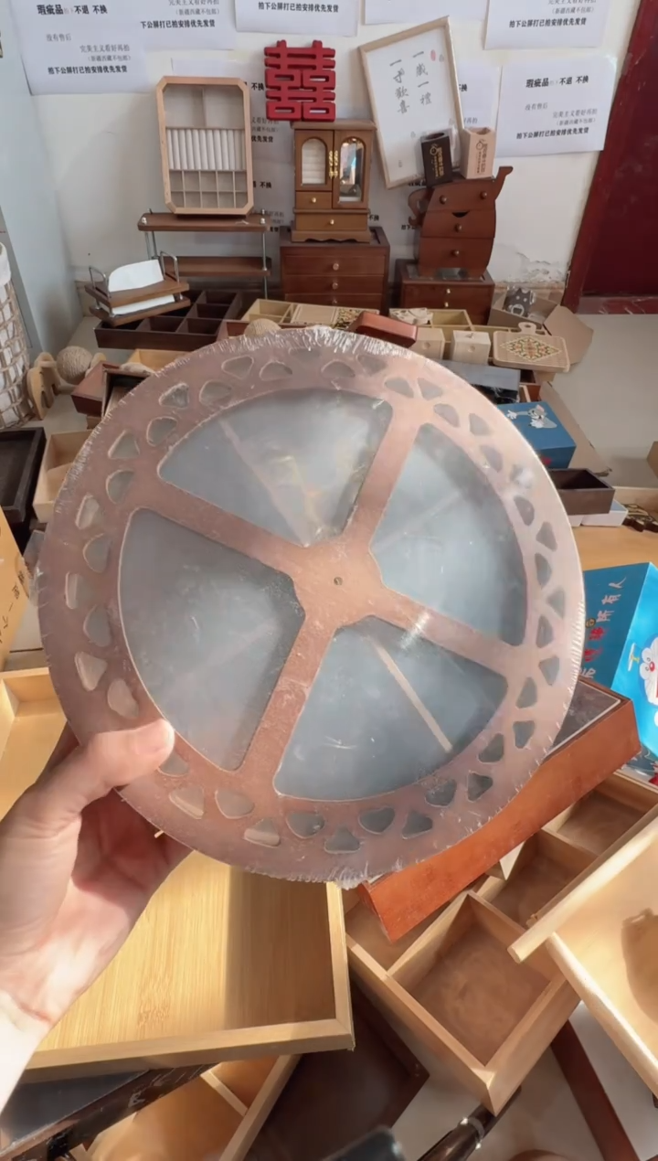 胡桃色竹木四宫格➕亚克力盖子