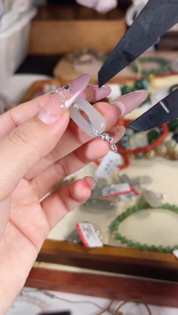 项链银S925镶嵌和田玉多样性发其一孤品默认微瑕