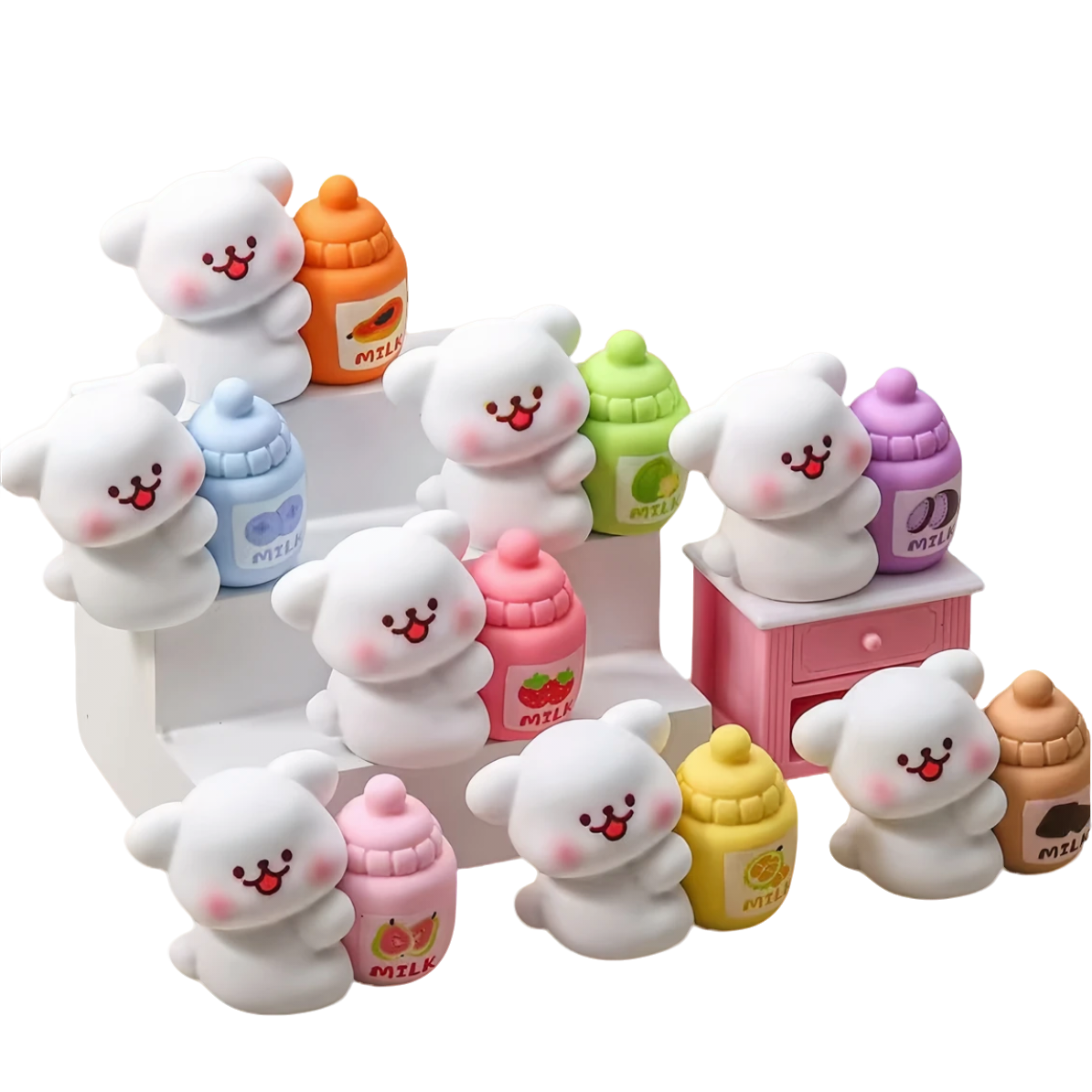 【果味线条小狗】抱奶瓶diy萌粒对对碰