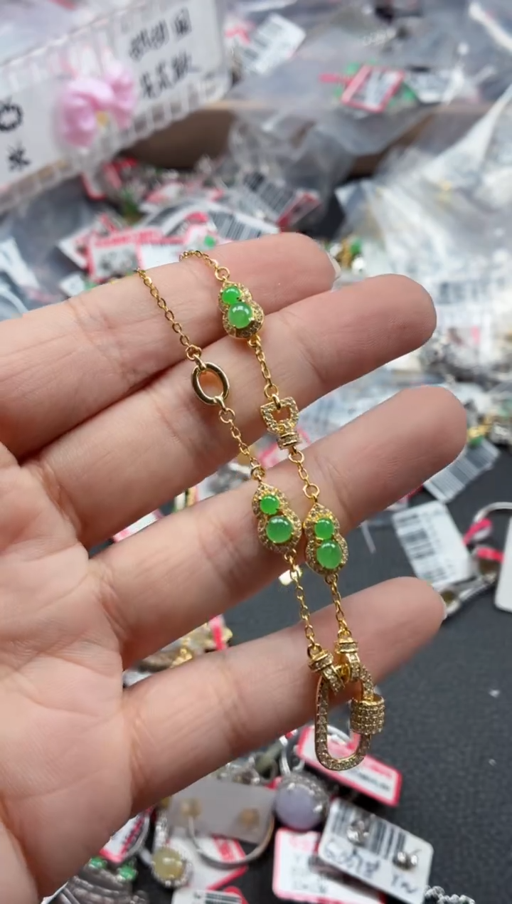 银S925镶嵌戒指翡翠天然A货缅甸翡翠