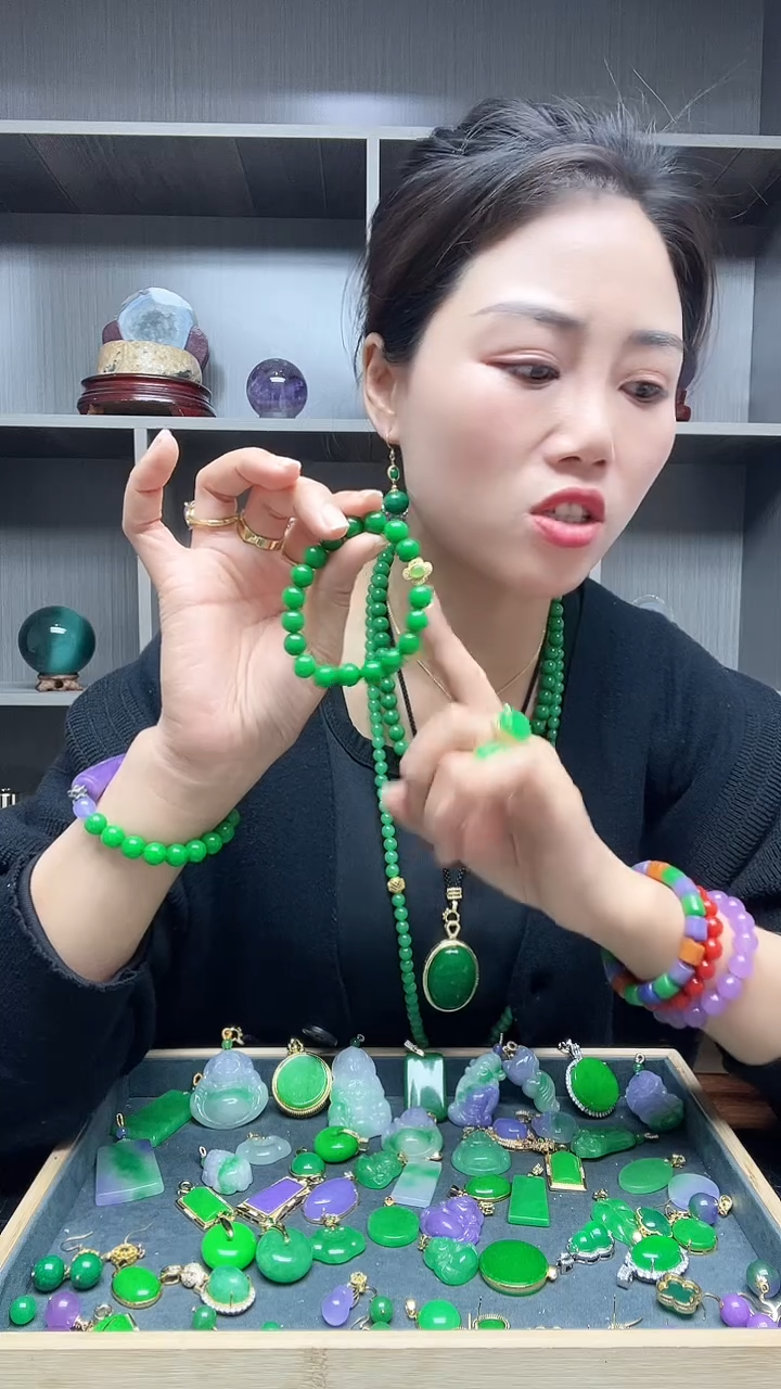 【闪购商品】翡翠手链14K金镶嵌手链