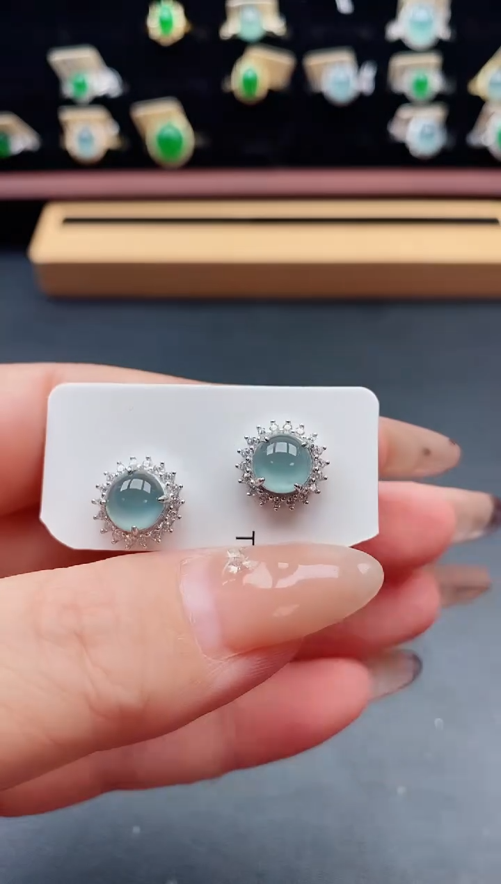 银S925镶嵌戒指翡翠1