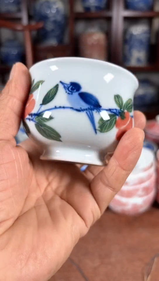 杯五彩瓷器杯子瓷器杯子