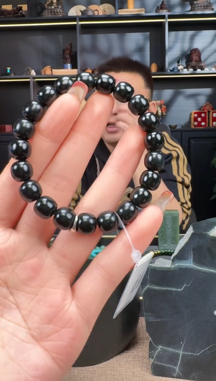 【闪购商品】和田玉1未镶嵌10mm塔青老型手串