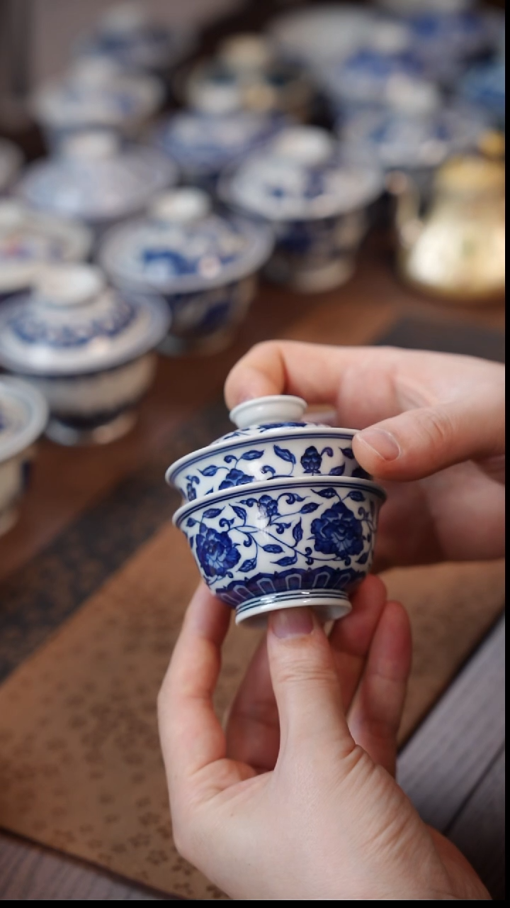 80牡丹盖碗＋杯1111111